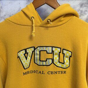 Vintage VCU Medical Center Hoodie Sweatshirt Mens Small Yellow Jansport